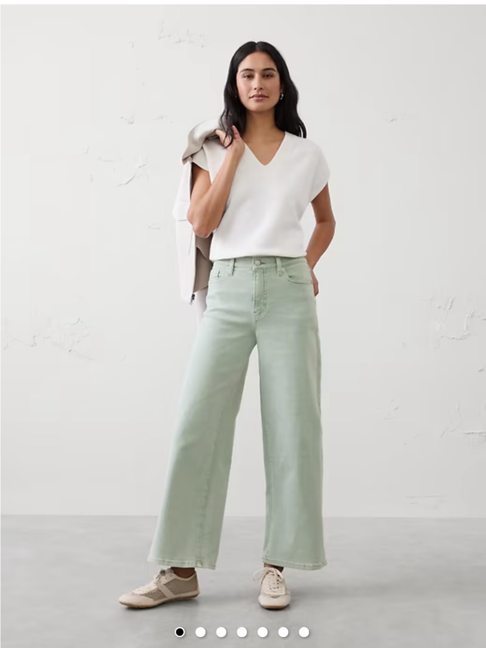 Banana Republic Mint Green Wide-Leg Jeans